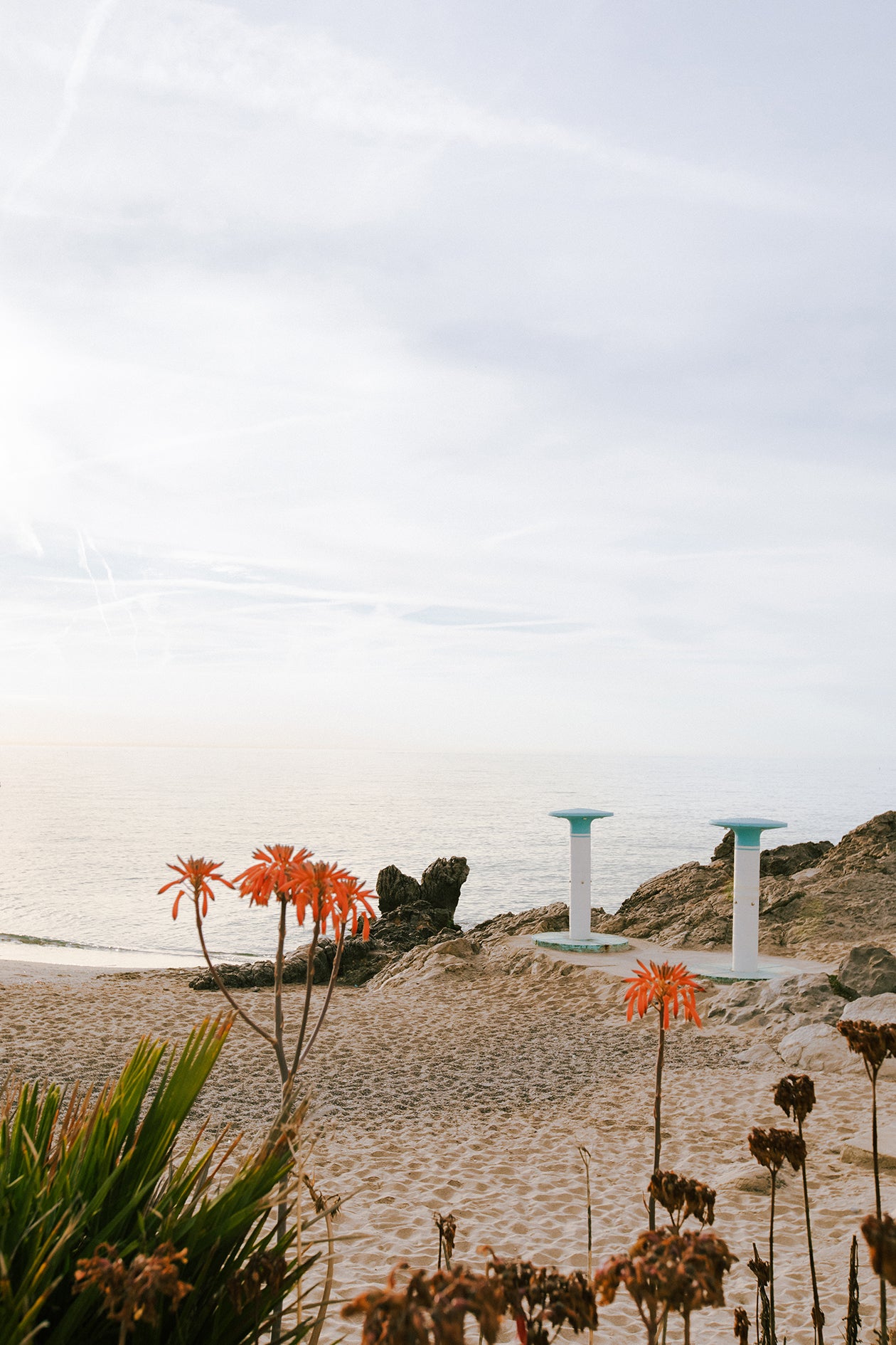 Garraf beach at dawn with showers and flowers by Bas Bains