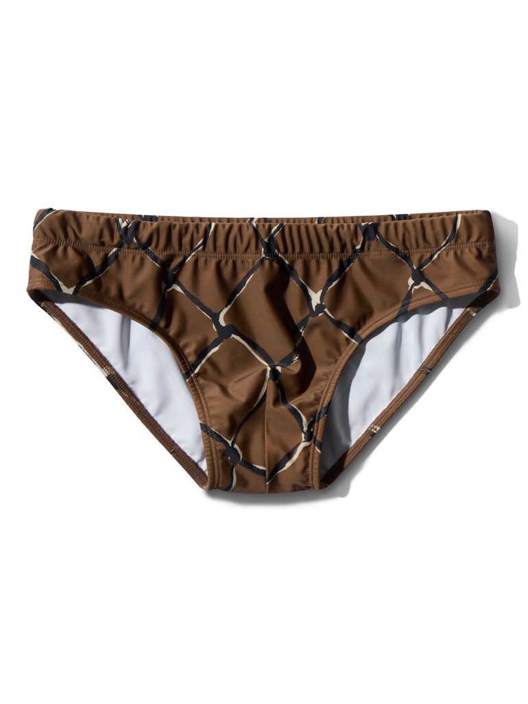 image of swimwear slip in Pescador print front view by Bas Bains