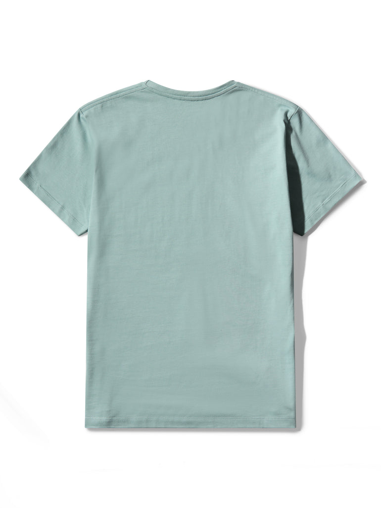 image of organic cotton T-shirt in Menta green back view by Bas Bains